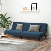 Dvivietė sofa-lova, mėlynos spalvos, aksomas kaina