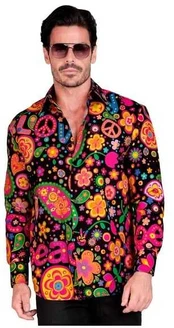 Widmann Sort neon hippie skjorte