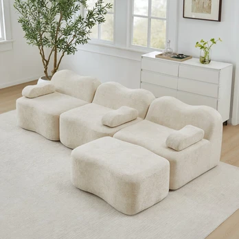 Modulinė L formos sofa, 32D putos, su pufu, 1 vnt