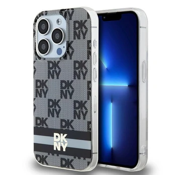 DKNY DKHMP14XHCPTSK iPhone 14 Pro Max 6.7" juoda/juodas hardcase IML Checkered Mono Pattern & Printed Stripes MagSafe
