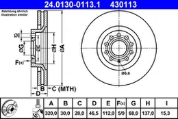 ATE 24.0130-0113.1 Brake Disc kaina