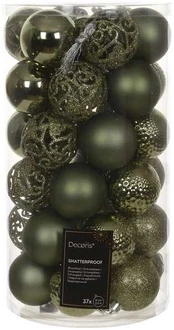 Decoris Shatterproof kuusenkoristesetti, 6 cm, rosemary, 37 kpl