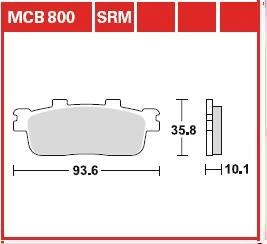Stabdžių trinkelių rinkinys, diskinis stabdys TRW MCB800SRM