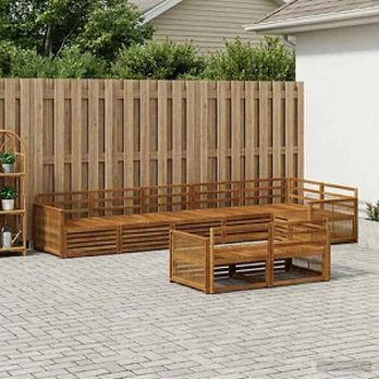 Lauko sofos komplektas 8 pcs Natūrali