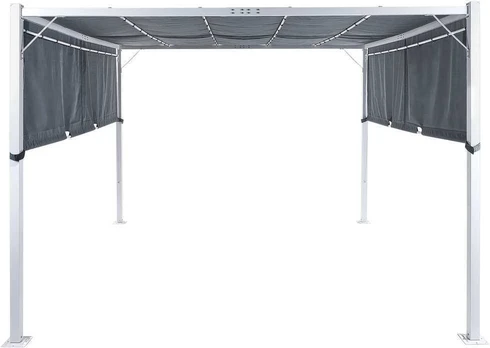 Beliani Pawilon sodo LED 310 x 310 cm pilka PARGA