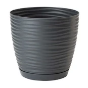 Vazonas, plastikinis, Ø 14.7 cm, juodas/pilkas kaina