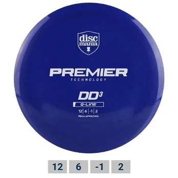 Diskgolfo diskas DISCMANIA Distance Driver Q-LINE PREMIER DD3 Blue