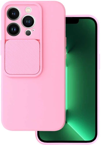 Topt Camshield Soft dėklas skirtas Apple iPhone 13 Pro Light rožinės spalvos