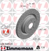 Stabdžių diskas ZIMMERMANN 400.3689.20 kaina