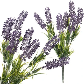 Dirbtinių levandų puokštė, 7 vnt., violetinė