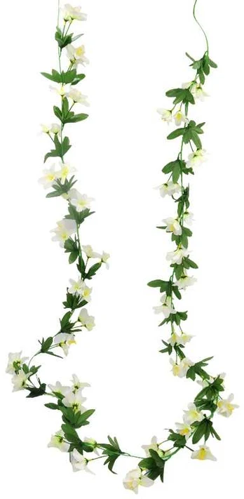 Dirbtinių jazminaičių girlianda, 220 cm - Balta