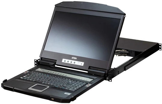 Aten 4-Port USB HDMI Multi-View Dual Rail WideScreen LCD KVM