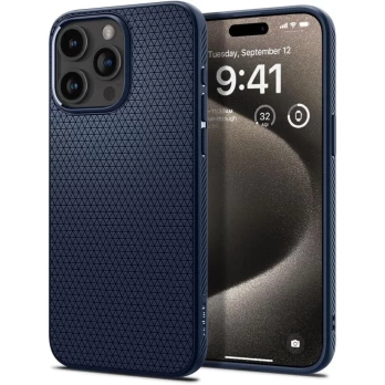 [Užsakomoji prekė] Dėklas iPhone 15 Pro Max - Spigen Liquid Air - Navy Mėlynas