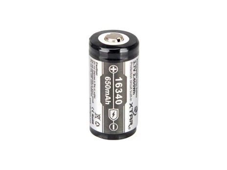 XTAR - LITHIUM-ION 3.6 V - 650 mAh - 16340 - RECHARGEABLE ROUND CELL