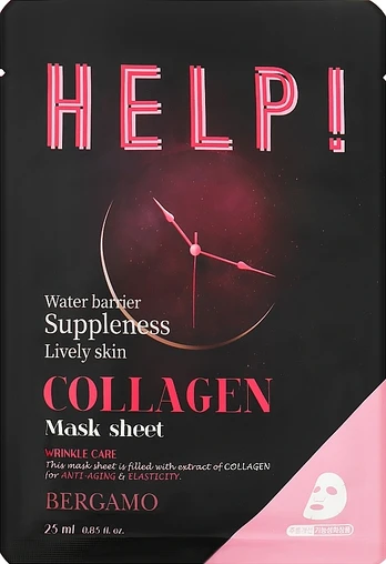 Veido kaukė Bergamo Help! Collagen, 25 ml