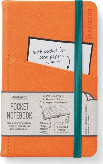 Teka Bookaroo Bloknotas Journal Pocket A6 - Pomrańczowy