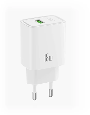 XO wall charger CE50 QC 18W 1x USB baltas