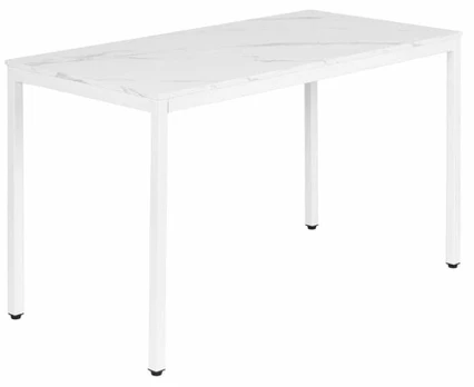 Valgomojo stalas ModernHome, balta/marmuro, 160 cm x 60 cm x 73.5 cm