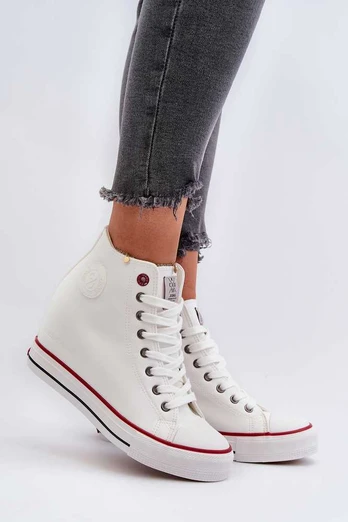 Baltos odos Cross Jeans batai su platforma