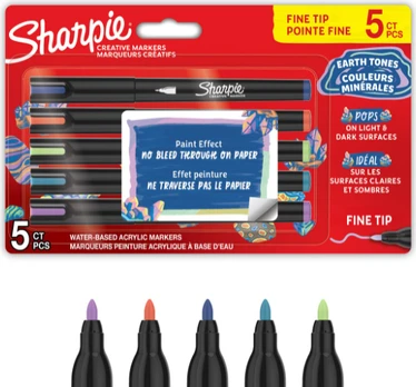 Sharpie - Creative Acrylic 5‑Blister - Earth Tones - Fine Tip (2212828)