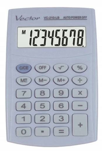 Vector KAV VC-210 LB pocket calculator, 8 digits, 64x98.5 mm, light blue