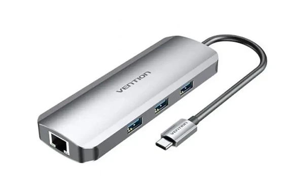 USB šakotuvas Vention TOLHB 100 W Sidabras