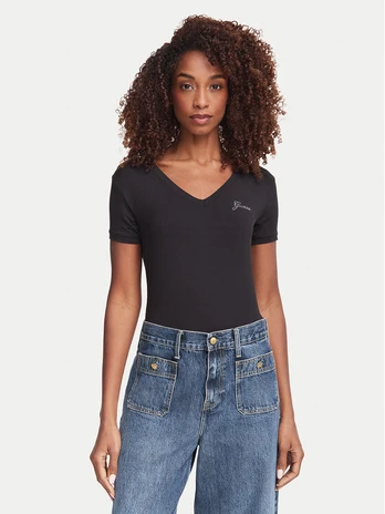 Guess Marškinėliai W6YI13 K3853 Juoda Regular Fit