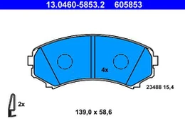 ATE 13.0460-5853.2 Brake pad set