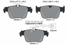 Stabdžių trinkelių rinkinys, diskinis stabdys TEXTAR 2620603 kaina