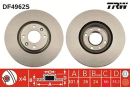 TRW DF4962S Brake Disc kaina