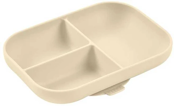 BEABA SILIKONINĖ DUGNU PRILIMPANTI 3 SKYRIŲ LĖKŠTĖ, CLAY
