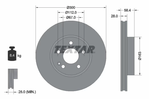 TEXTAR 93123403 Brake Disc