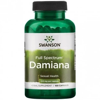Swanson Damiana Lapai 510mg 100 Kapsulių