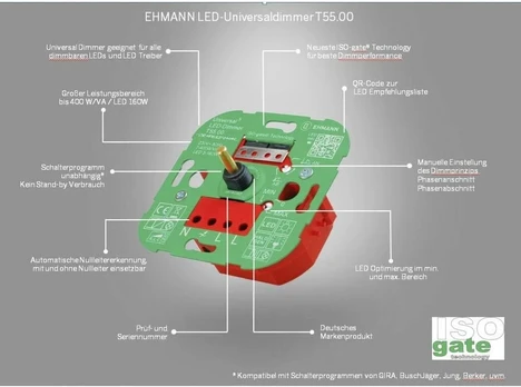 Ehmann Universalus Led Dimmeris 3-160w/7-400va su Iso Gate Technologija