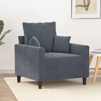Sofa Krėslas, tamsiai pilkos spalvos, 60cm, aksomas