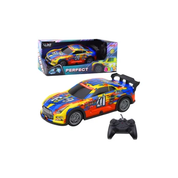 RC Racing Car with a Glowing Body, Blue and Yellow
