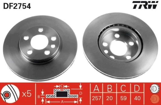 TRW DF2754 Brake Disc