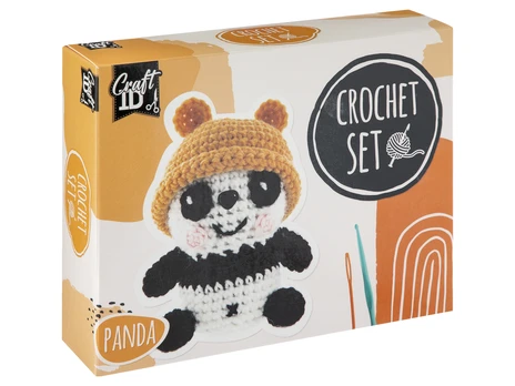 Craft ID - Crochet kit panda, 9x8x13cm - (K-CR1703/GE)