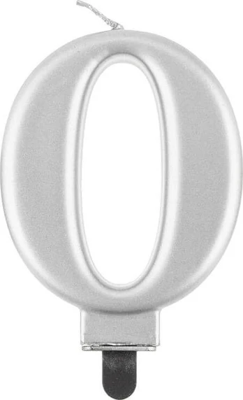 GoDan Gimtadienio žvakė "0" sidabro 8cm