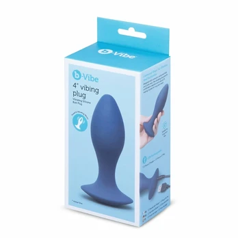 b-Vibe 4 Inch Vibing Plug Silicone Vibrating Plug Black 4.5"