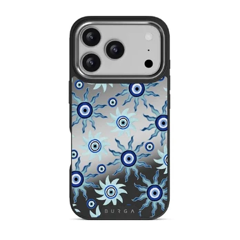 Blue Gaze - iPhone 17 Pro Case, Elite Mirror Dark (MagSafe) / Silver