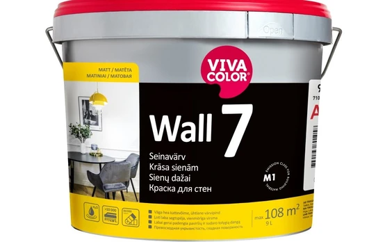 Sienų dažai Vivacolor Wall 7, balta, 9 l