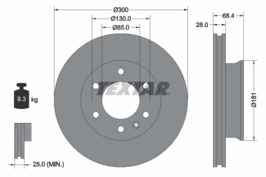 TEXTAR 93143203 Brake Disc