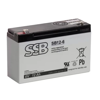 Akumuliatorius (AGM) SSB SB (12Ah, 6V, F1, VRLA)