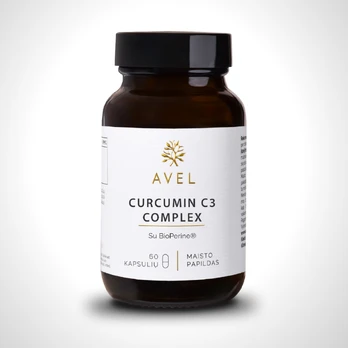 Maisto papildas AVEL CURCUMIN C3 COMPLEX su BioPerine® kapsulės N60