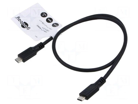 Cable | USB 3.2 | USB C plug,both sides | 0.5m | black | 5Gbps | PVC | 60W