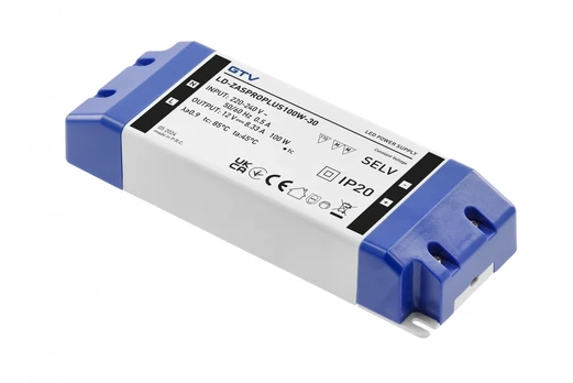 LED Power Supply PRO+ 12V, 100W, input 220-240VAC, IP20, dim.180x66x32 mm