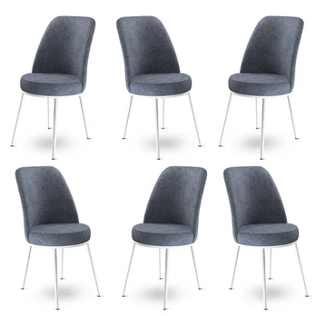 Kėdės rinkinys (6 vienetai) Dexa - Fume, White