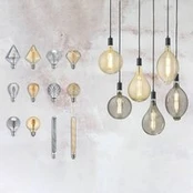 LED stiklinė lempa E27 6W 2700K gintaro spalvos