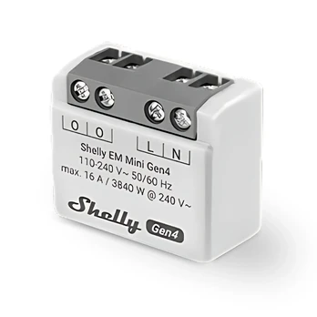 Shelly EM Mini Gen4 galios matuoklio modulis 16A (WiFi, Bluetooth, Zigbee, Matter)